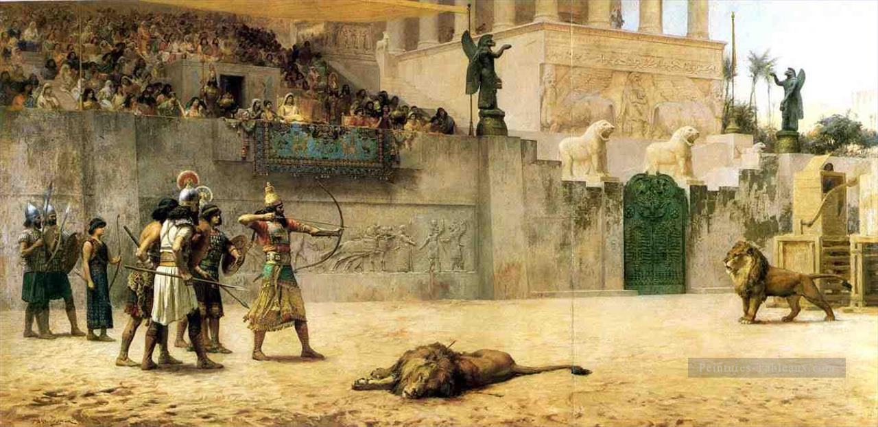 La diversion d’un roi assyrien Arabe Frederick Arthur Bridgman Peintures à l'huile